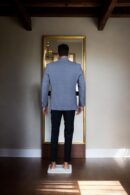 Grey Solid Cotton Slim-Fit Casual Blazer - Notched Lapel, Single-Breasted with Single-Button Closure