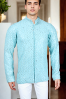 Celeste Georgette Jacket with Standing Collar - Elegant & Stylish Outerwear for Men