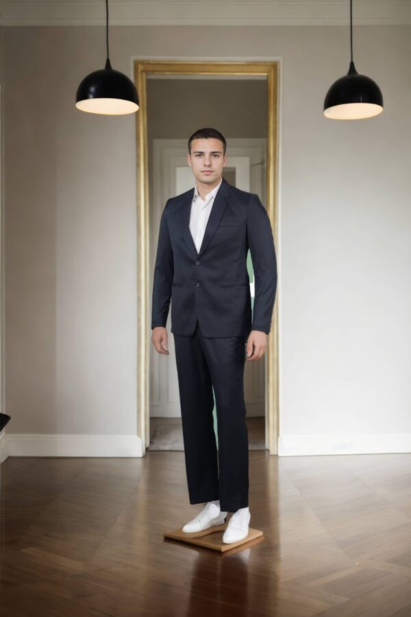 Luxurious Classic Black Suit with Notch Lapel Collar, Full Sleeves & Plain Trouser - Perfect for Formal & Elegant Occasions - Image 4