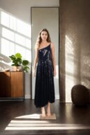 Black Sequin One-Shoulder Sleeveless Long Dress - Glamorous Evening Wear