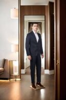 Luxurious Classic Black Suit with Notch Lapel Collar, Full Sleeves & Plain Trouser - Perfect for Formal & Elegant Occasions