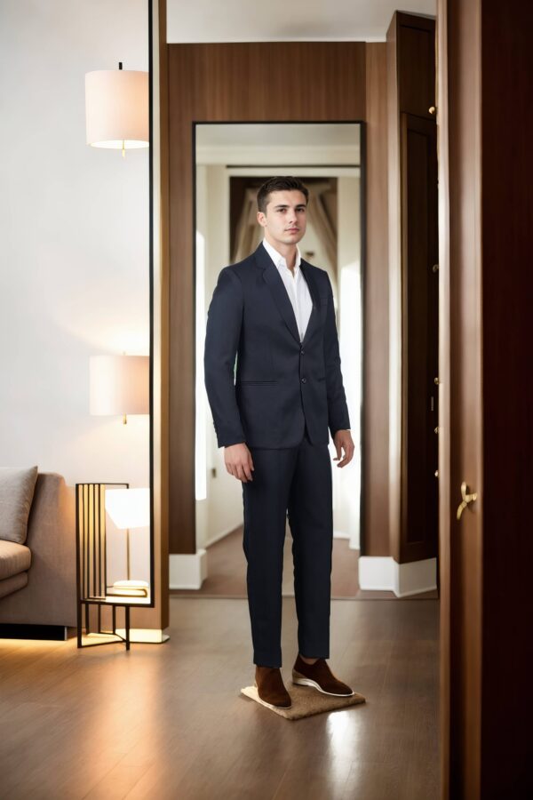 Luxurious Classic Black Suit with Notch Lapel Collar, Full Sleeves & Plain Trouser - Perfect for Formal & Elegant Occasions - Image 2