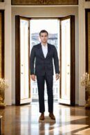 Luxurious Classic Black Suit with Notch Lapel Collar, Full Sleeves & Plain Trouser - Perfect for Formal & Elegant Occasions