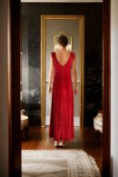Womens A-Line Red Dress with Back Opening - Elegant and Stylish