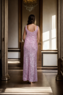 Blush Pink Sequin Allure Gown Elegant and Sparkling Party Wear