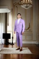 Elegant Purple 2-Piece Suit with Notch Lapel Collar - Perfect for Weddings & Formal Events