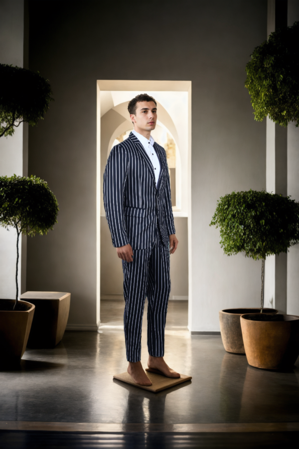 Monochrome Straight Line 2-Piece Suit - Image 2