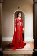 Stunning Red Silk Unique Dhoti Set with Beaded Belt, Net Blouse & Intricate Beadwork - Perfect for Weddings & Formal Events