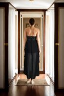 Strapless High-Low Gown with Sequin Detailing and Sweetheart Neckline - Elegant Evening Wear