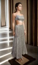 Radiant Silver Sequin Fishtail Gown - Perfect for Glamorous Evenings & Special Occasions