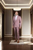 Elegant Pastel Pink Crepe Suit - Perfect for Weddings & Formal Events