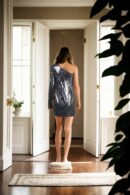 One-Shoulder Full Sleeves Sequin Bodycon Dress with Back Zip Opening - Chic & Elegant Dress for Parties, Dinners & Special Occasions