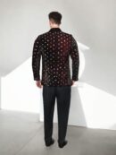 Dark Maroon Velvet Blazer with Sequin and Zari Detailing ? Perfect for Weddings & Festive Events