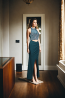 Emerald Green Halter Neck Glam Gown - Perfect for Evening parties & Celebrations