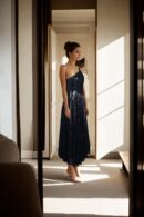 Black Sequin One-Shoulder Sleeveless Long Dress - Glamorous Evening Wear