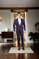 Luxurious Deep Purple Suiting Fabric Set - Perfect for Custom Suits & Tailored Ensembles