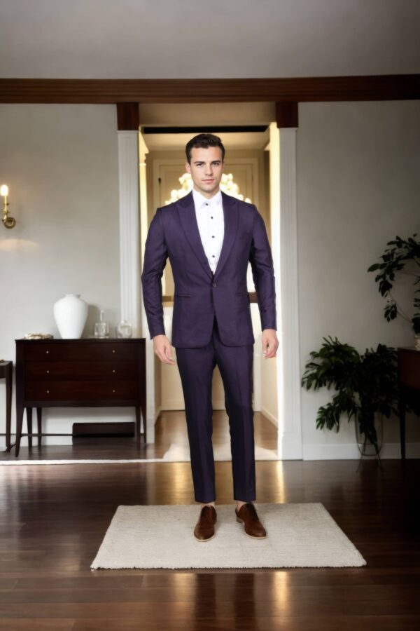 Luxurious Deep Purple Suiting Fabric Set - Perfect for Custom Suits & Tailored Ensembles