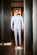 Chic White Blazer with Shawl Collar - Front Open & Full Sleeves for Elegant Style