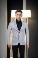 Sophisticated Grey Blazer - Notched Lapel Collar, Front Open & Full Sleeves for Modern Elegance