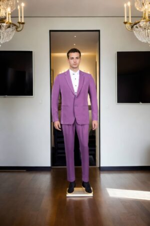 Luxurious Royal Purple Notch Lapel Suit - Perfect for Weddings & Formal Occasions
