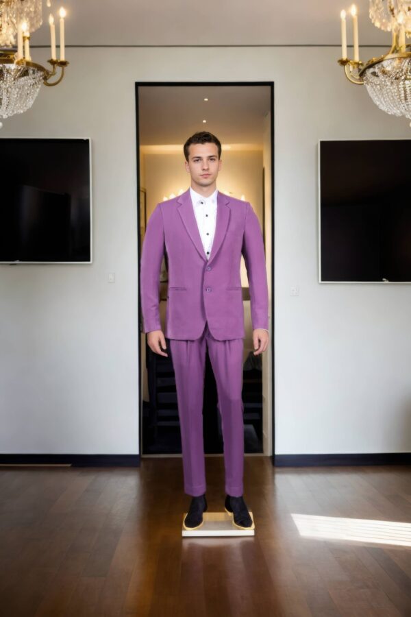 Luxurious Royal Purple Notch Lapel Suit - Perfect for Weddings & Formal Occasions