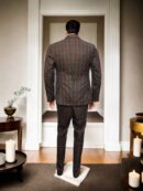Sophisticated Black Base Maroon Checks Suit Set - Perfect for Formal Events & Wedding Celebrations