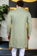 Mint Green Georgette Chikankari Jacket Delicate Hand-Embroidery & Elegant Style