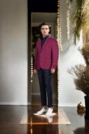 Plum Suited Blazer - Notch Lapel Collar, Single-Breasted with Double-Button Closure & Double-Vented Back Hem