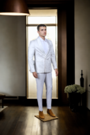 Chic White Blazer with Shawl Collar - Front Open & Full Sleeves for Elegant Style