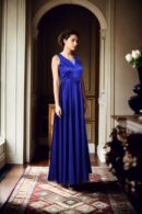 Royal Blue Shaded Net Gown with Diamond Keyhole Back - Perfect for Glamorous Evening Events & Luxury Celebrations