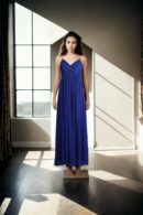 Long Chiffon Sweetheart Bridesmaid Dress with Pleats & Spaghetti Straps - Elegant Evening Gown