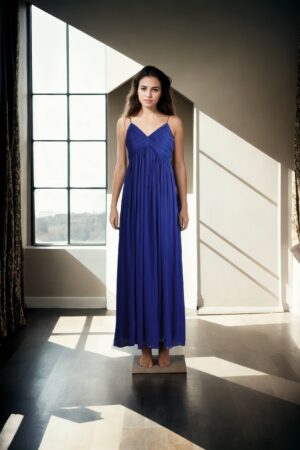 Long Chiffon Sweetheart Bridesmaid Dress with Pleats & Spaghetti Straps - Elegant Evening Gown