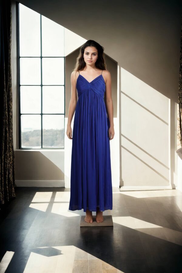 Long Chiffon Sweetheart Bridesmaid Dress with Pleats & Spaghetti Straps - Elegant Evening Gown