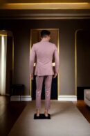 Elegant Pastel Pink Crepe Suit - Perfect for Weddings & Formal Events