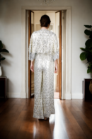 Exquisite White Georgette Gown with Mirror Border & Sequin Cape - Perfect for Weddings & Evening Soires