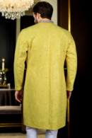 Yellow Cotton Chikankari Jacket - Intricate Hand-Embroidered Design for Elegant Style