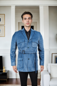 Cobalt Blue Velvet Blazer with Semi-Padded Shoulders & Notch Lapels - Luxe Formal & Evening Wear