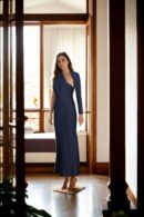 Black Stretchable Bodycon Dress with Unique Neckline, One-Sleeve, and Full Sleeves - Modern Chic Dress for Evening Wear