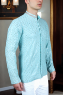 Celeste Georgette Jacket with Standing Collar - Elegant & Stylish Outerwear for Men