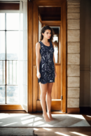 Pretty Angel Black Sequined Midi Dress with Multicolor Sequin & Beadwork, Floral Design, Sleeveless & Round Neckline - Elegant Evening Wear