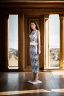 Chic Elasticated Belt Sequin Straight Skirt with Crop Top - Perfect for Glamorous Events & Parties
