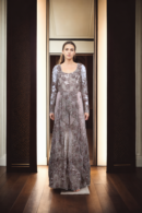 Rose Gold Sequin Net Gown - Perfect for Glamorous Weddings & Evening Parties
