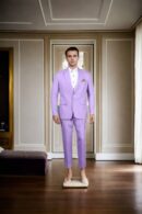 Elegant Purple 2-Piece Suit with Notch Lapel Collar - Perfect for Weddings & Formal Events