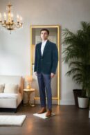 Dark Green Velvet Blazer with Shawl Collar - Perfect for Weddings & Formal Events