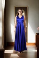 Royal Blue Shaded Net Gown with Diamond Keyhole Back - Perfect for Glamorous Evening Events & Luxury Celebrations