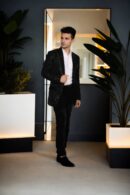 Luxurious Black Velvet Suit with Self Thread and Sequins Work - Perfect for Weddings & Formal Events