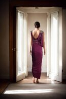 Dhoti Style Gown with Sequin Work on Upper Part and One-Shoulder Pleated Aari Work on Both Shoulders - Elegant Party Wear