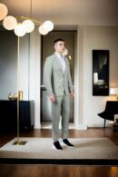 Luxurious Mint Green Mink Fabric Suit - Perfect for Weddings & Formal Occasions