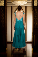 Green Corset Gown with Sequin & Stone Embellishments - Perfect for Glamorous Evenings & Luxury Celebration
