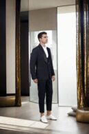 Boys' Black Suiting Slim-Fit 3-Piece Tuxedo - Silk Black Shawl Collar, Single-Breasted Blazer, Full Sleeves & Double-Vented Back Hem